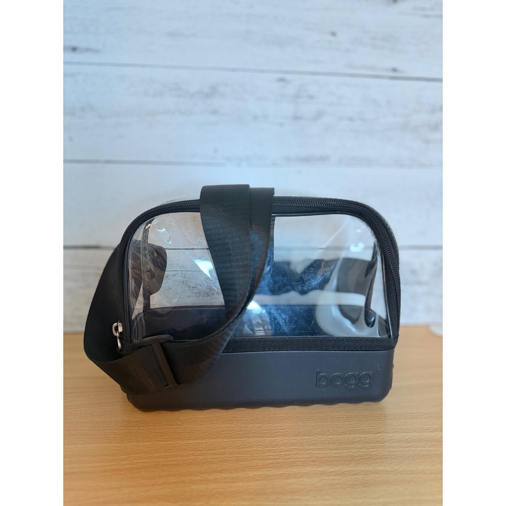 Bogg Bag Beauty and the Bogg Black Clear Crossbody Stadium Bag Toiletry Case